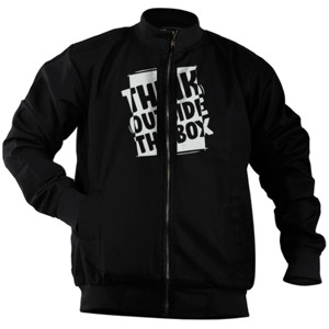Jaket Bomber Quote Think Outside The Box v2