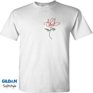 Kaos Scribble Bunga Merah