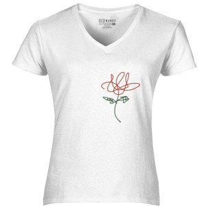 Kaos Scribble Bunga Merah