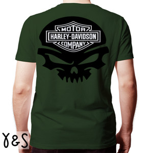 Kaos Motor Harley Davidson 2 Sisi warna Hitam Putih
