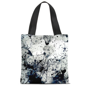 Tas Tote Fullprint Abstrak hitam