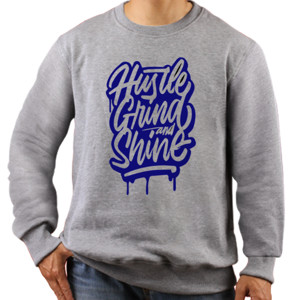 Jaket Sweater Hustle Grind & Shine