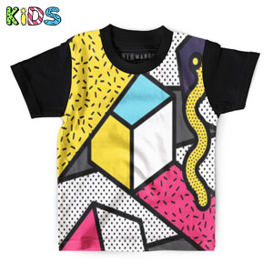 Kaos Anak Full-Print Neo memphis background 3