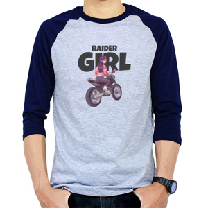 Kaos Raglan Kaos Tema Anime - Raider Girl