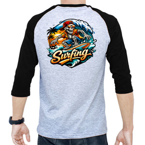 Kaos Raglan Surfboard Sunset