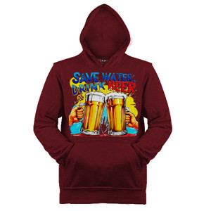 Jaket Hoodie Jaket Hoodie Premium Save Water Drink Beer