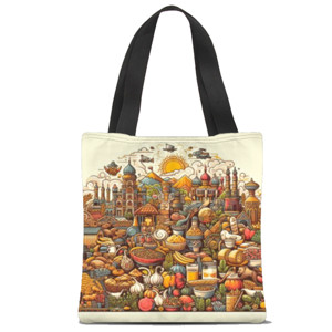 Tas Tote Fullprint Snack design totebag