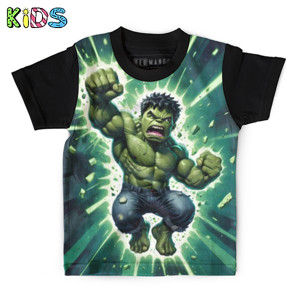 Kaos Anak Full-Print avenger kid hulk