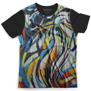 Kaos Fullprint Bulu angsa abstrak