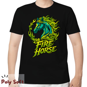 Kaos Fire Horse T-Shirt | Flaming Horse Artwork | Stree