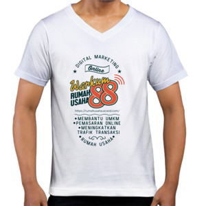 Kaos  Warkum 88 white v neck