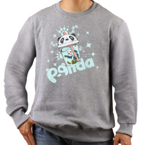 Jaket Sweater Panda in the bubble tea cup - unisex