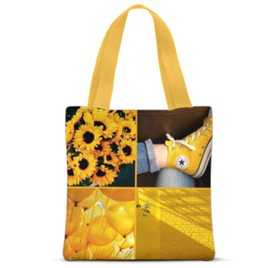 Tas Tote Fullprint yellow converse