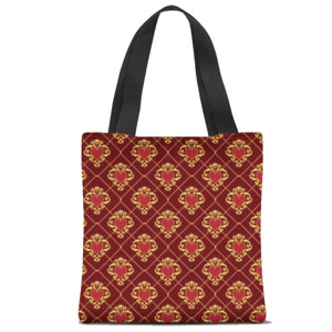 Tas Tote Fullprint DAMASK RED