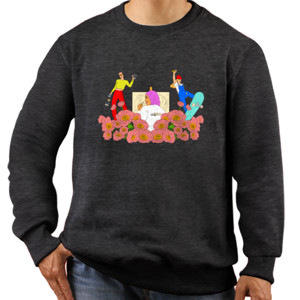 Jaket Sweater Melukis di taman bunga