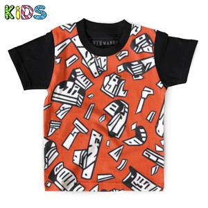Kaos Anak Full-Print Garis Abstrak 15