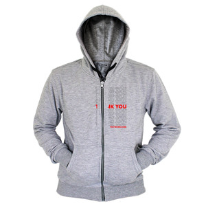 Hoodie Zipper Kaos Thank you (CLTYP01)
