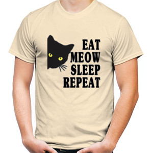 Kaos Eat Meow Sleep Repeat