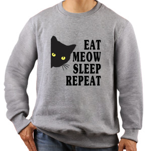 Jaket Sweater Eat Meow Sleep Repeat