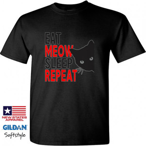 Kaos Eat Meow Sleep Repeat