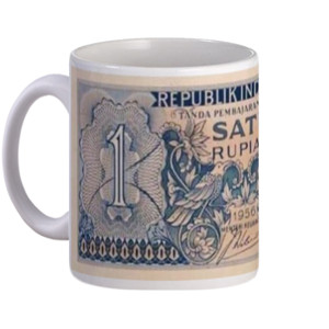 Mug Motif Uang Kuno Pecahan Rp 1 Tahun 1956