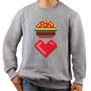 Jaket Sweater 8-BIT BURGER LOVE geek nerd