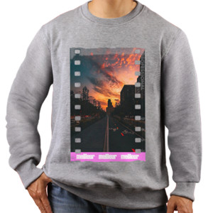 Jaket Sweater pink tape edition