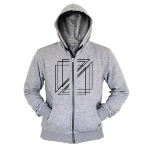 Hoodie Zipper Segitiga Geometri