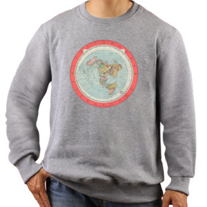 Jaket Sweater Flat Earth Map Circle