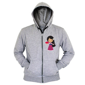 Hoodie Zipper Gadis Korea Lucu