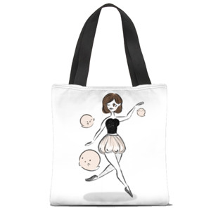 Tas Tote Fullprint Pastel Pink Ghost + Girl