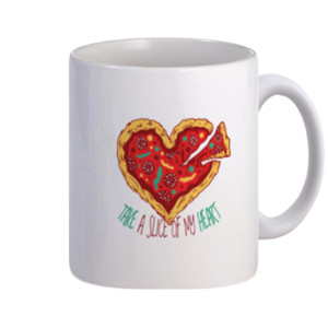 Mug pizza heart