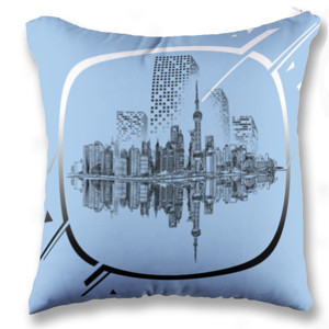 Bantal Abstract City of Future Design