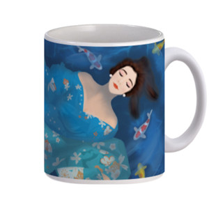 Mug Mug Dengan Desain Lukisan Wanita