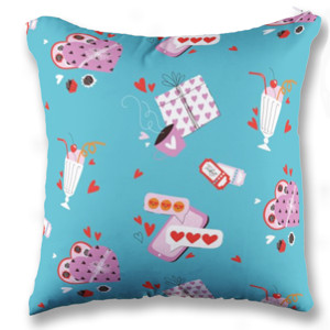 Bantal Valentine Day Blue