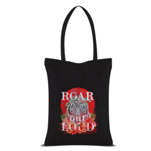 Tas Tote Roar Out Loud, Tiger on red moon
