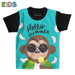 Kaos Anak Full-Print Monyet yang lucu