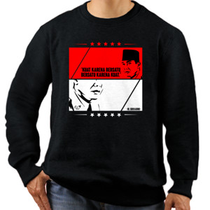 Jaket Sweater Kaos Soekarno - Bersatulah Indonesia (SB73M)