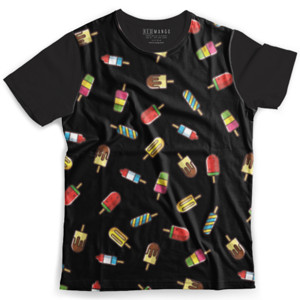 Kaos Fullprint Pop Cycle Es Krim Pattern Black