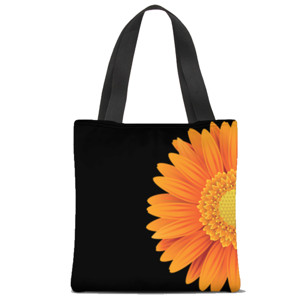 Tas Tote Fullprint bunga orange