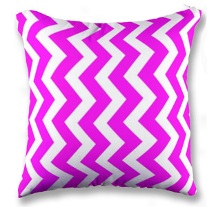 Bantal Sofa Custom Zig Zag Fusya (Chevron Pattern)