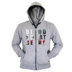 Hoodie Zipper Blood Sweat Gears
