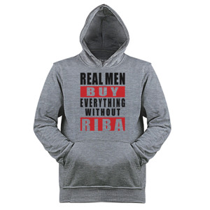 Jaket Hoodie Real Men Buy Everything Without Riba