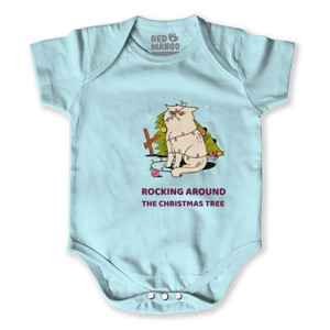 Baby Jumper Cat Christmas Tree - Kaos Natal Lucu