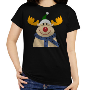 Kaos rusa kutub dengan topi natal