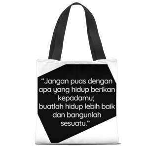 Tas Tote Fullprint Jangan Puas Dengan Hidup