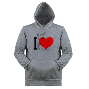 Jaket Hoodie I Love Cat