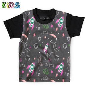Kaos Anak Full-Print Motif Luar angkasa