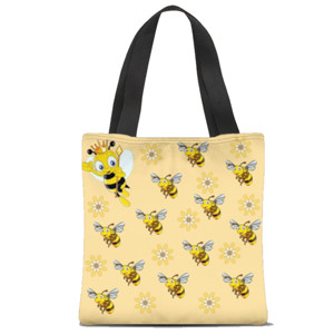 Tas Tote Fullprint Bee queen