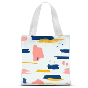Tas Tote Fullprint White Abstract